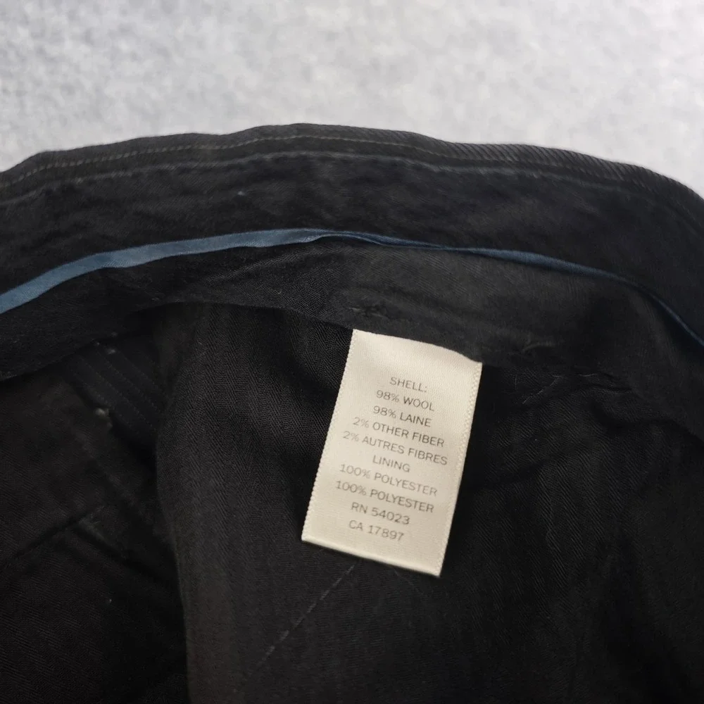 Banana Republic Dress Pants Mens 32x30 Black Pinstripe Flat Front Wool
